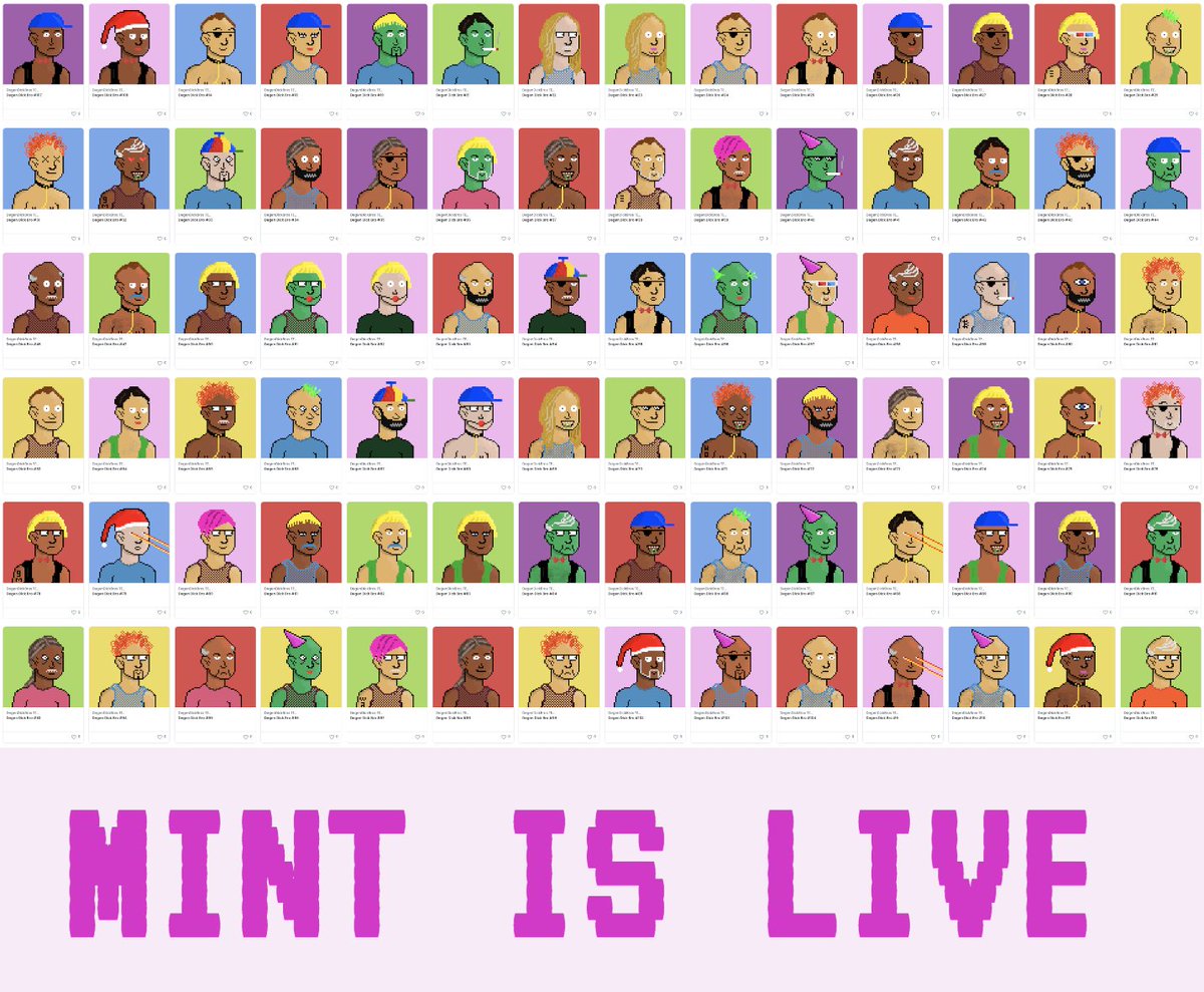 DegenDickBros's tweet photo. MINT IS LIVE! 🎉
The moment we have all been waiting for.

Gas is low, ETH is lower. Go treat yourself to some DegenDickBros to feel happy again.

Mint at https://t.co/aWR5OuHywv

Supply: 3369 
Price: 0.0169 ETH ($18 atm)
Max 10 per wallet https://t.co/mTaBRNlFCi