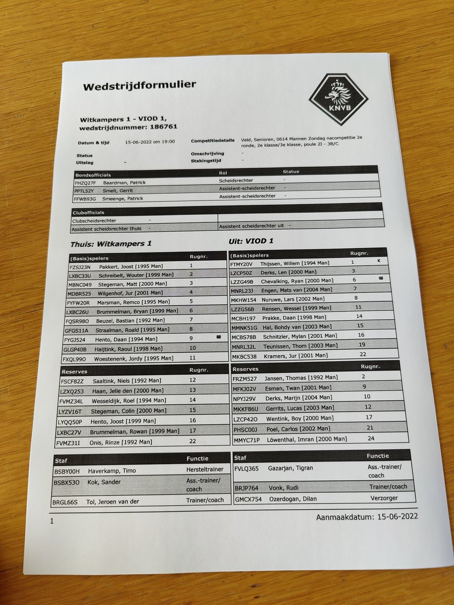 De halve finale in de nacompetitie staat op het punt te beginnen. Onderstaand de opstellingen.