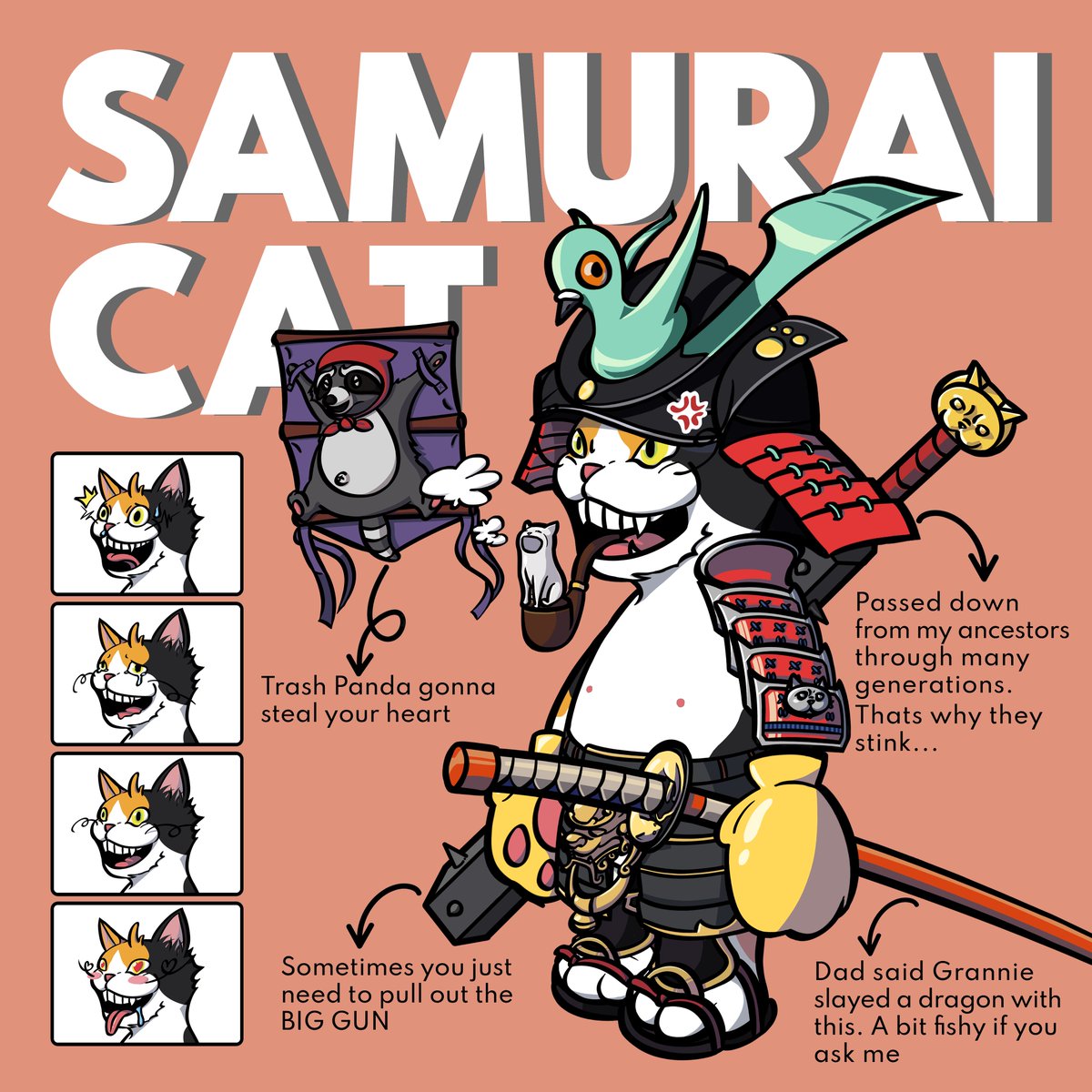 goofymeow's tweet photo. 🥁 🥁 🥁  Sneak peek to our 2nd clan: Samurai Cat ⚔️ !

#Solana #SolanaNFT #NFT #NFTart #GoofyMeow #illustration #cat #catdrawing #digitalart #digitaldrawing #avatordrawing #avator #characterdesign #catmemes #memes #japanesestyle #samurai https://t.co/rHAOKJawMQ