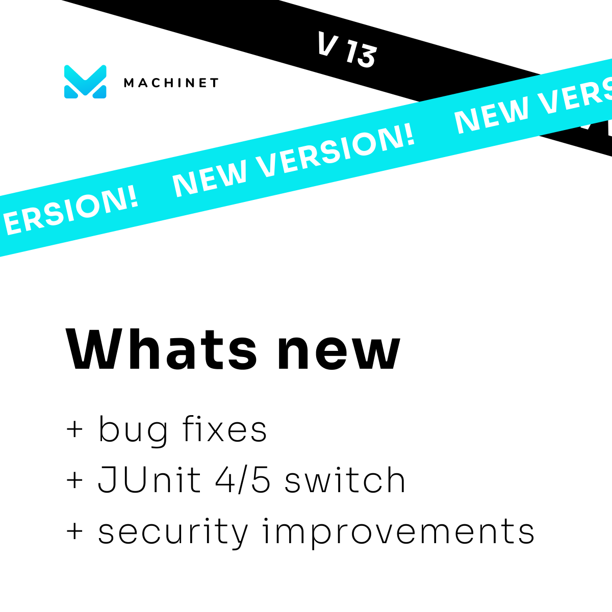 MachinetNet's tweet image. Hi guys! We have a new update of the plugin today! In the version 13 we&apos;ve delivered:

✅ JUnit 4/5 switch, which can be found now in the settings and will force AI to write according to the needed version. 
✅ Security improvements during transit. 
✅ A few bugs have been fixed.