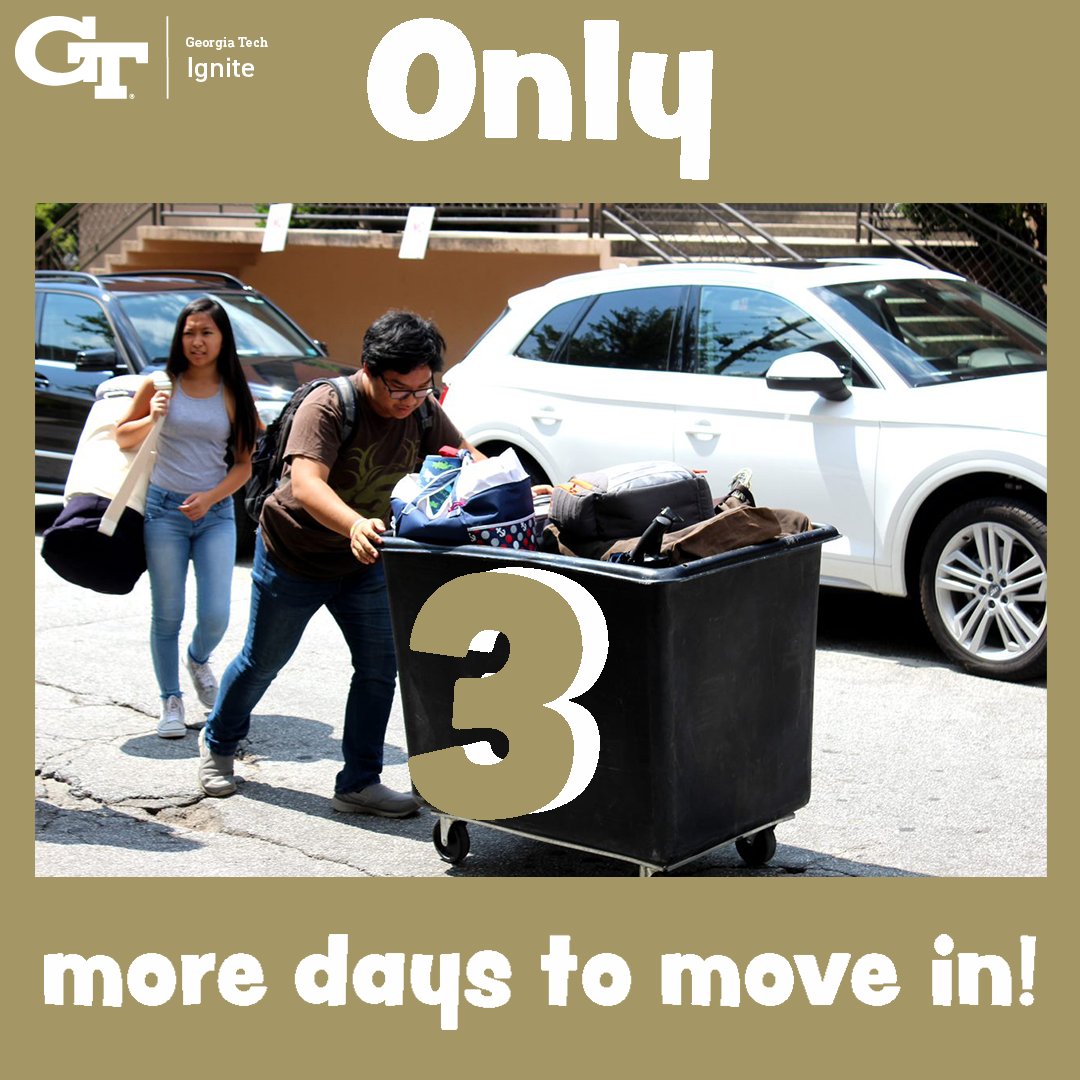 GTSummerSession's tweet photo. The final 72 hours... We are so excited for you to move in this Saturday! See you Jackets soon!🐝☀️ https://t.co/AuwG9S9wA4