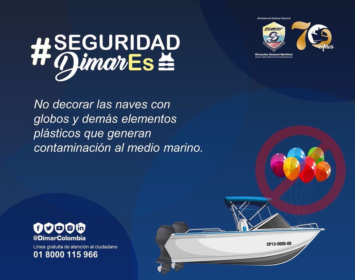 AsoNauticaCol's tweet photo. Se da inicio a la temporada de vacaciones y Asonáutica les informa las medidas de seguridad que la DIMAR les presenta en busca de proteger la vida en el mar, la seguridad en la navegación y el cuidado del medio marino. https://t.co/fxwliL523t