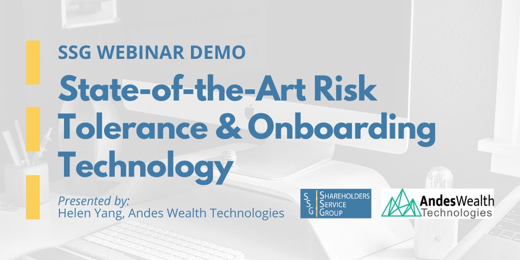 Only one more day to register for the <a href="/AndesWealth/">Helen Yang, CFA</a> presentation on "State-of-the-Art Risk Tolerance &amp; Onboarding Technology". Register today! #ssgwebinar #ssg >> register.gotowebinar.com/register/52957…