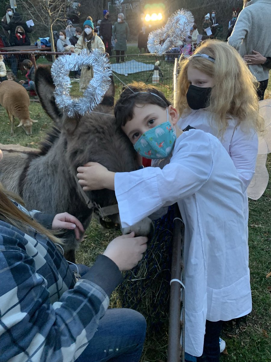 Okay we don’t tweet much, but this pic from our outdoor nativity pageant seems like a good thing to share today. Merry June, Twitterverse, you are loved. #angels #donkey #christmas #christmasinjune #whynot #youareloved