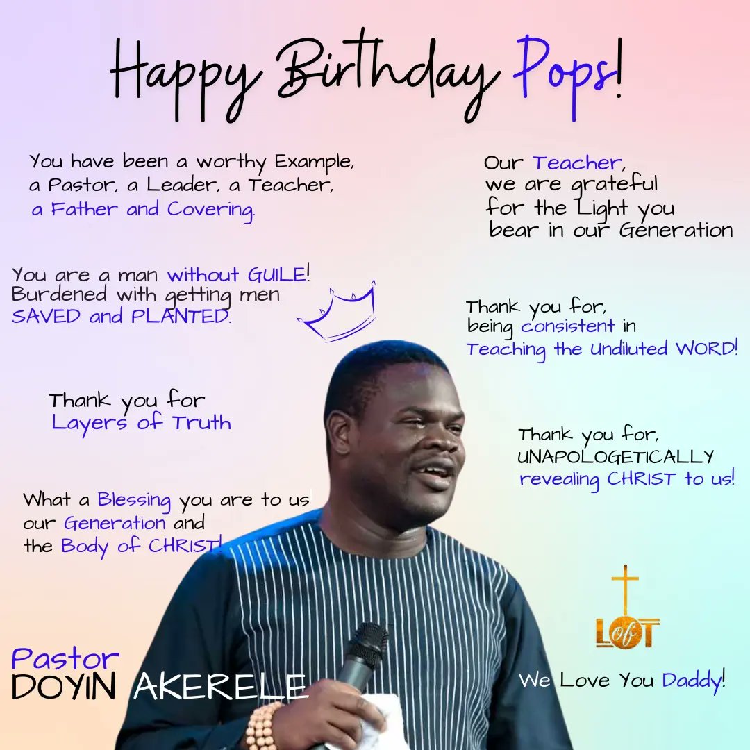 thejbtaylor's tweet photo. that is the mark of a true Father, Shepherd, Teacher, Mentor.
Happy Birthday My Pops, Pastor Doyin Akereleβ€ @DoyinAkerele1
I love and Honour you sirππΎββοΈ
#PastorDoyinAkereleβ€ #LayersOfTruth #BirthdayCelebration #GodlyExample #GodlyHeritage https://t.co/XLEDQigZ1T