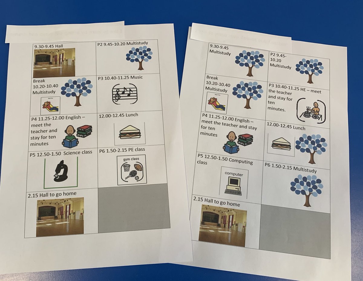 RMcWattie's tweet photo. Delighted to see our new pupils making good use of visual timetables during their transition days to maximise their independence in engaging with bespoke blends of multistudy and mainstream classes. https://t.co/Q6nYSqftPl