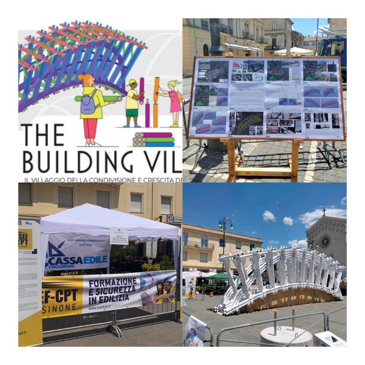 EsefCpt's tweet photo. Grande partecipazione per la manifestazione “The Building Village", una giornata intensa che ha visto protagonista l’ESEF-CPT impegnata nella realizzazione del prototipo del Ponticello ciclo/pedonale del Parco Fluviale San Domenico di Sora (FR) progettato dall’Ing. Piero Gemmiti. https://t.co/rR6oXK94QF
