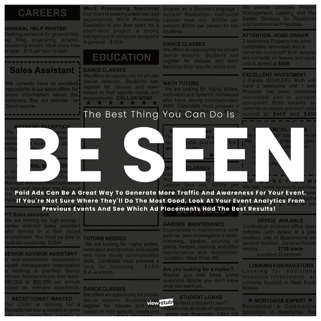 Check out our #eventtipoftheday below for some hacks to help you start advertising like the pro that you are! 

Make sure to follow and like us on social media so we know where all of the awesome event people are at!

#events #eventpromoter #eventproducer #eventmarketing