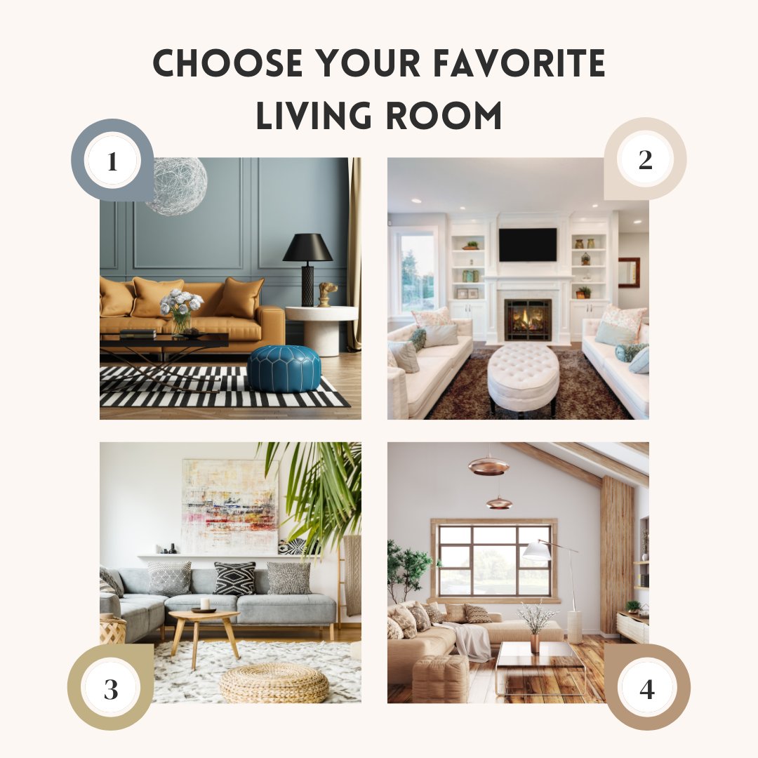 BreRinkema's tweet photo. A living room space can make or break your guests' first impressions. If you could choose on living room style, which would you choose? Comment down below which one you would choose!

#livingroomgoals #homegoals #dreamlivingroom #dreamroom #dreamhome #dreamhouse #realestate https://t.co/99a4oZTu5W