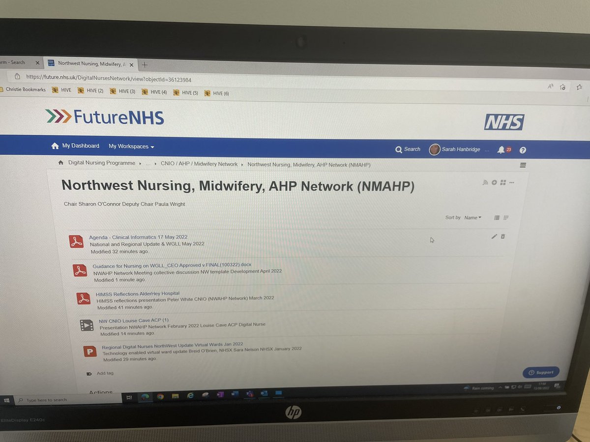 HanbridgeSA's tweet photo. @NWdigitalNMAHP all members the NW network meetings information is now accessible from January 2022 on The FutureNHS within the Digital Nursing Programme #DiscussionItem next week ππ» #Step1Complete #NWRegionalCNIO @windlejac @NHSCNIO https://t.co/qnKHf5TINF