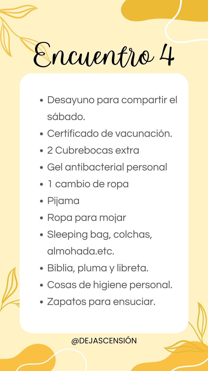 DejAscension's tweet photo. Estamos listos para nuestro encuentro 4💗 

Les compartimos nuestro checklist📌
📩más info x dm https://t.co/ngG2CIy2mQ