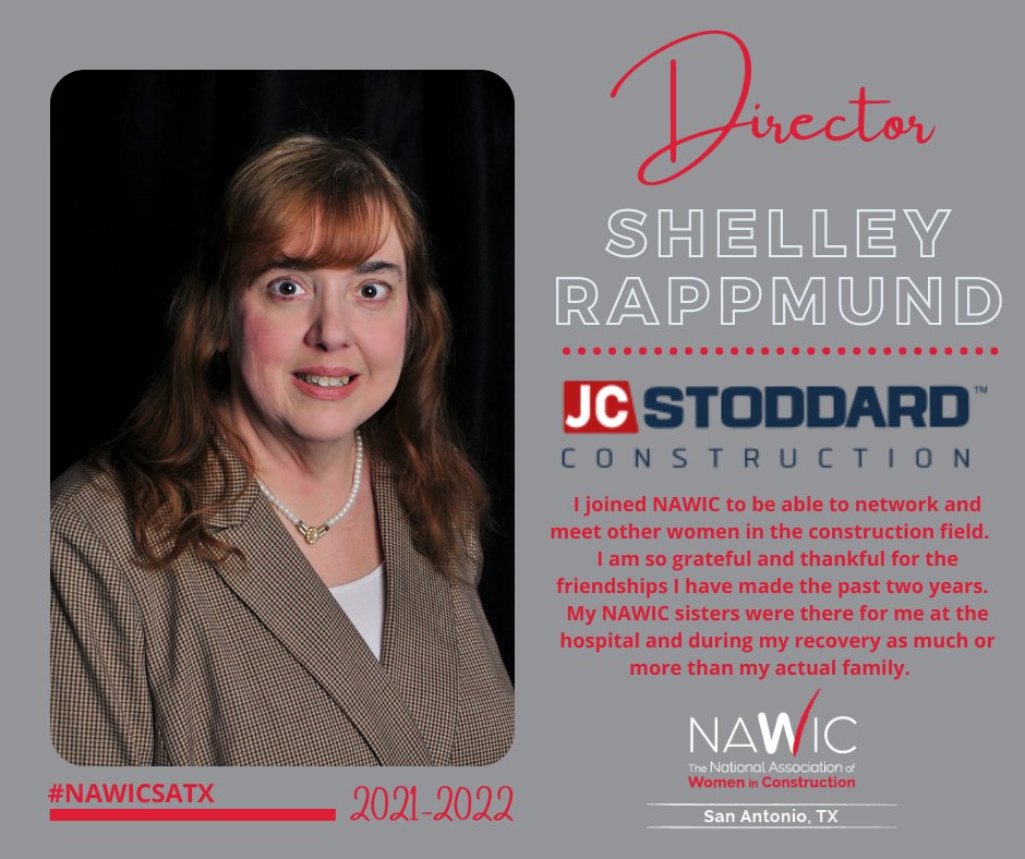 WIC Wednesday Spotlight - Meet Director Shelly Rappmund, Office Manager at JC Stoddard Construction! 

She loves volunteering at the Rodeo and watching football. She is an avid supporter of Cowboys – those who wear hats and those who wear helmets! 

#wicwednesday #nawicsatx