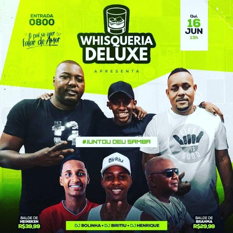 Favelafc21's tweet photo. QUINTA-FEIRA FERIADO, VENHA CURTIR O PAGODE DA WHISQUERIA DELUXE NO PALLAZO À PARTIR DAS 13 HORAS, ENTRADA TOTALMENTE GRÁTIS, MÚSICA BOA E CERVEJA GELADA COM AQUELE PRECINHO BACANA. 🥳 https://t.co/bb5nLLZwuC