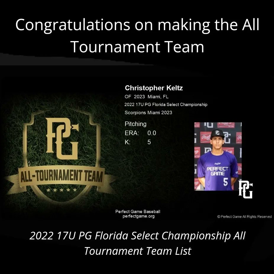 chriskeltz18's tweet photo. Great weekend at the PG Florida Select Championship. Off to South Carolina for the next one. Summer Just getting started. @ScorpionsSoFlo  @Florida_PG #pitch #strikes #BaseBall @3leftsbaseball @BaseballDown @PG_Tourney #uncommitted https://t.co/GcHPMW4DTW
