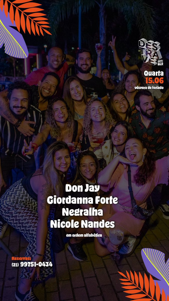 DjNegralha's tweet photo. Cola geral hoje no @destraveartebar @nicolenandes DJs Giordana Forte DJ Dom J, eu nos toca-discos.
Vamo que vamo o som não pode parar! https://t.co/TsIjTllZul