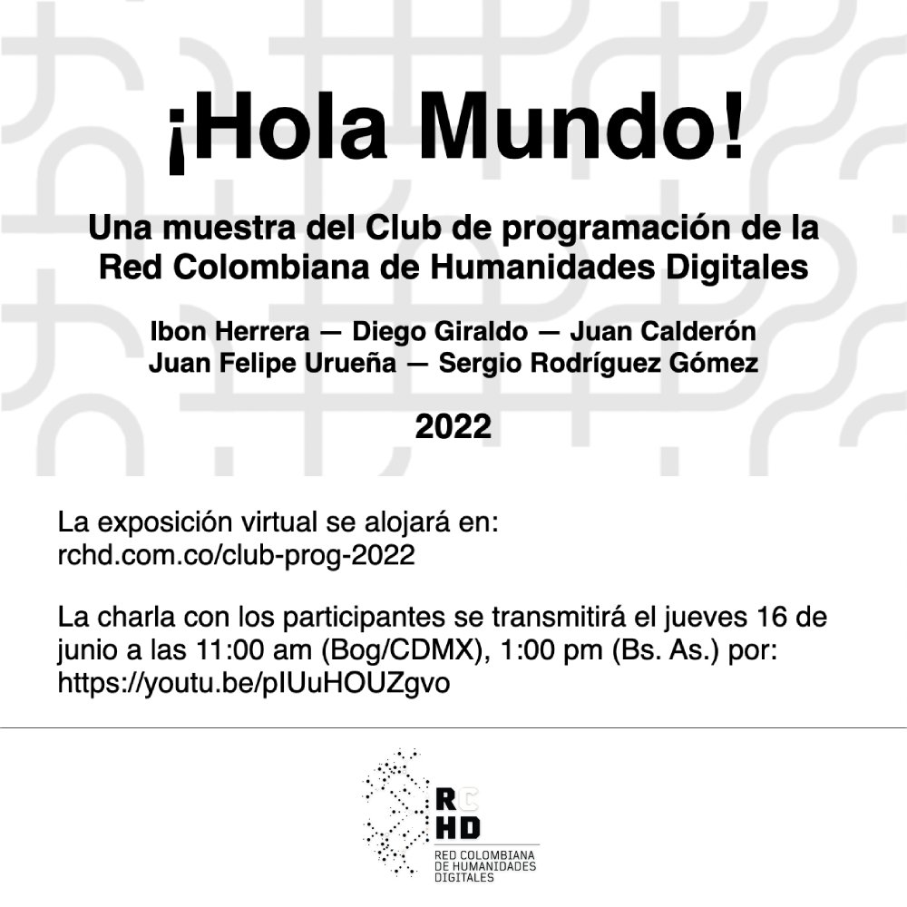 Mañana, en el marco de la #SemanaHD, habrá una charla/muestra con participantes del club de programación de nuestra Red, ¡ahí nos vemos!
👉 youtu.be/pIUuHOUZgvo
#humanidadesDigitales
<a href="/Red_HD/">Red HD</a> <a href="/aahdArg/">Asociación Argentina de Humanidades Digitales</a>