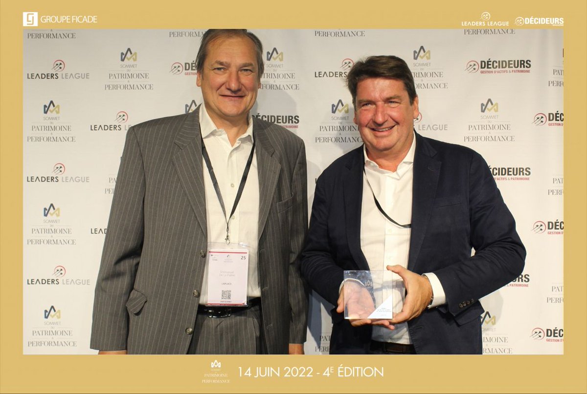 🏆 Laplace - groupe #Crystal, élu meilleur groupe de conseillers en gestion de patrimoine lors de la 4ème édition du Sommet du Patrimoine et de la Performance ! @Laplace_Groupe, <a href="/BenoistLombard/">Benoist Lombard</a> #gestiondepatrimoine