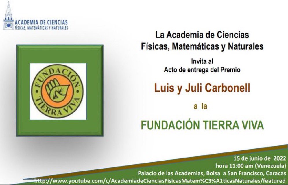 Fudeci1's tweet photo. Felicitaciones a los miembros de la Fundación Tierra Viva @TierraVivaVzla por este merecido reconocimiento. https://t.co/4ttWov37tN