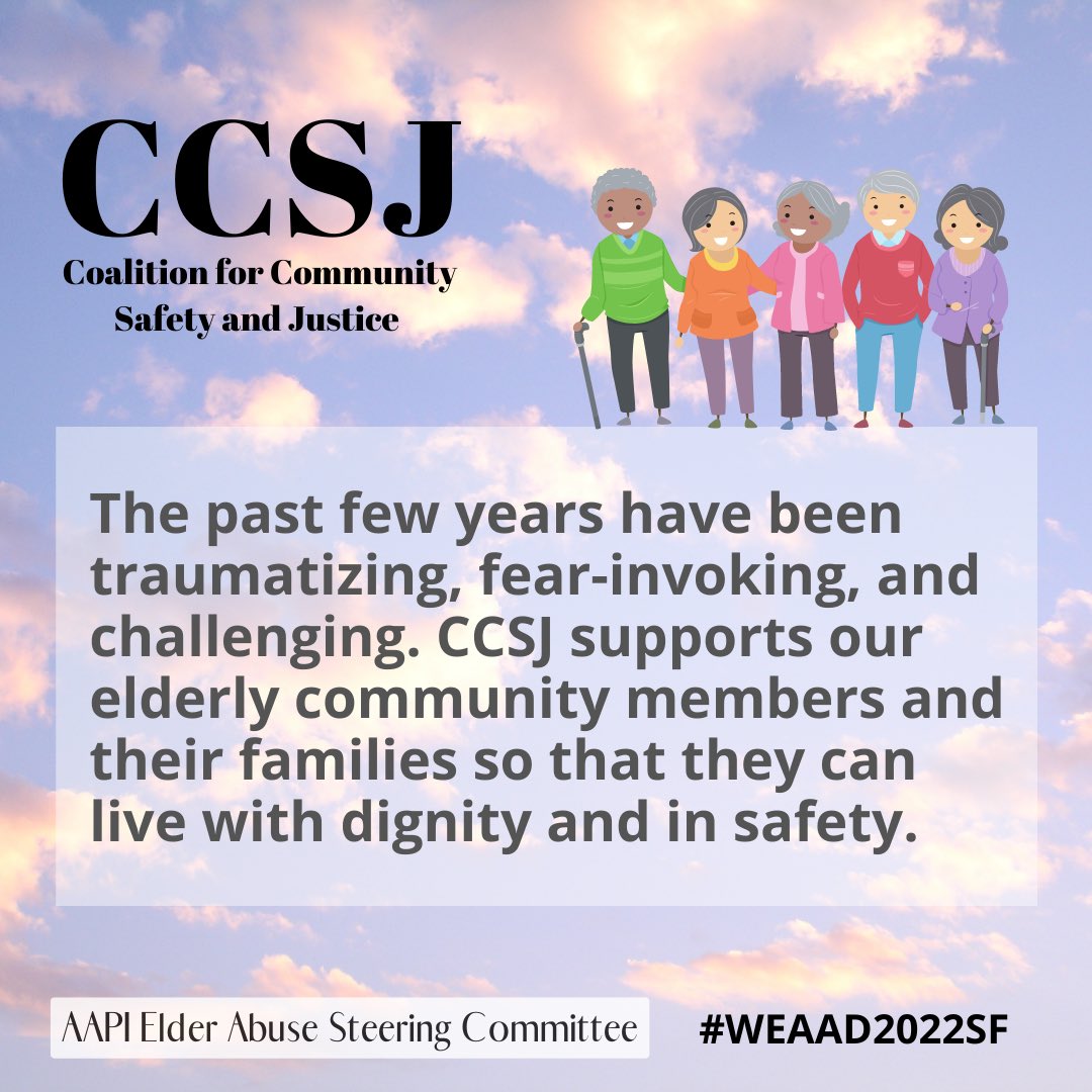 CCSJ_SF's tweet image. CCSJ values our SF older adult community and provides services to ensure that all of our elders can live with dignity and safety without abuse. #WEAAD #WEAAD2022