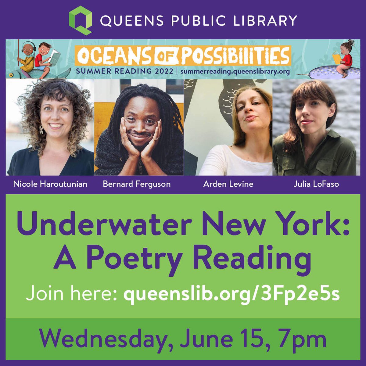 Reading poems on the internet in one hour with two of my favorite NYC institutions, <a href="/QPLNYC/">Queens Public Library</a> and <a href="/underwaterny/">Underwater New York</a>! 🔗 queenslibrary.org/calendar/ocean…