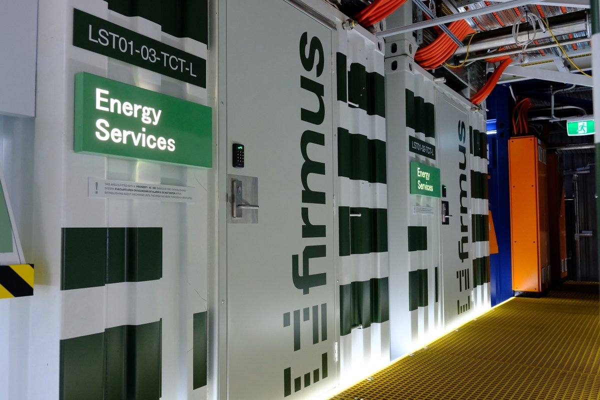 FirmusCloud's tweet photo. Firmus uses our system’s spare capacity to help stabilise Tasmania's energy grid — ensuring the grid always operates at a target frequency. ⚡️ ✅

#datacenter #energyservices #battery #tasmania #AI #energy https://t.co/nSZRr1Ywbd