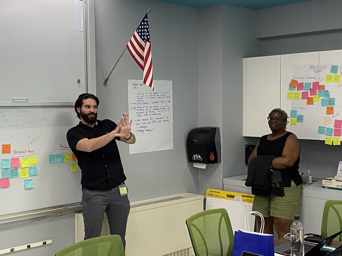 DrAPease's tweet photo. The #ChapPDTeam digging in to the important work of team building, defining our mission, identifying priorities, debriefing feedback, and establishing ways of work for next year. This team of “smokejumpers” is 🔥! #WeAreChappaqua #PDDoneDifferently #WOLab https://t.co/7FVOeCXik2