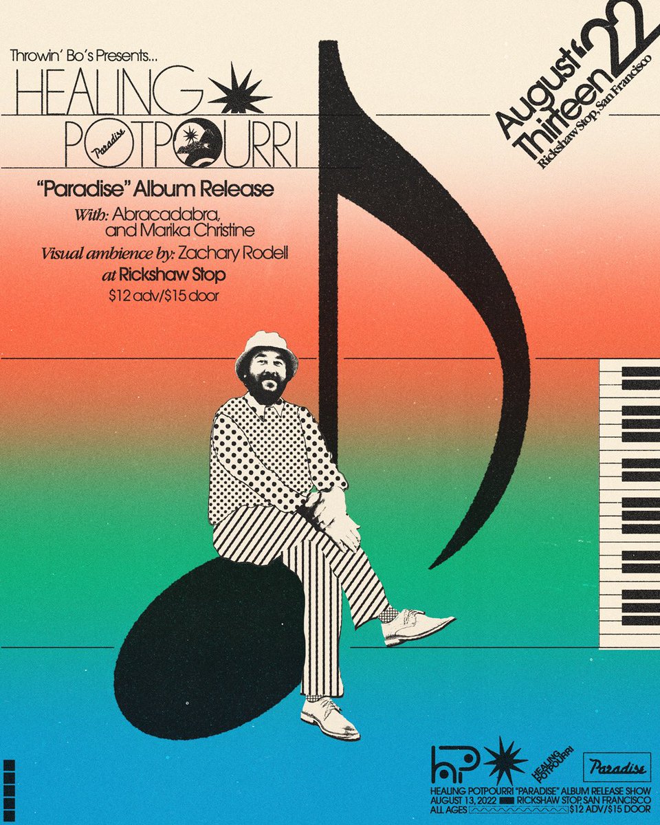Healing Potpourri (@healinpotpourri) on Twitter photo Album release party at <a href="/rickshawstopsf/">Rickshaw Stop</a> on August 13th with Abracadabra and Marika Christine! Visuals by Zach Rodell, incredible flyer by <a href="/ZoneCatalog/">Bobby Sheppard</a> ๐ Album release party at <a href="/rickshawstopsf/">Rickshaw Stop</a> on August 13th with Abracadabra and Marika Christine! Visuals by Zach Rodell, incredible flyer by <a href="/ZoneCatalog/">Bobby Sheppard</a> ๐