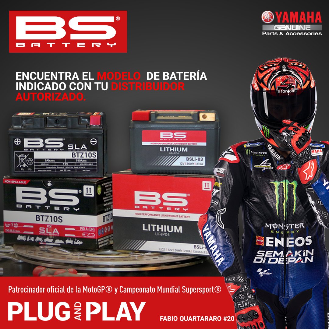 ¡Alimenta la vida de tu motocicleta con #BSbattery y no dejes de rodar!😉⚡️

Encuentra la indicada con tu distribuidor autorizado 👉bit.ly/3MTjxxx

#Yamaha #YamahaMX #GenuineParts #Yamalube