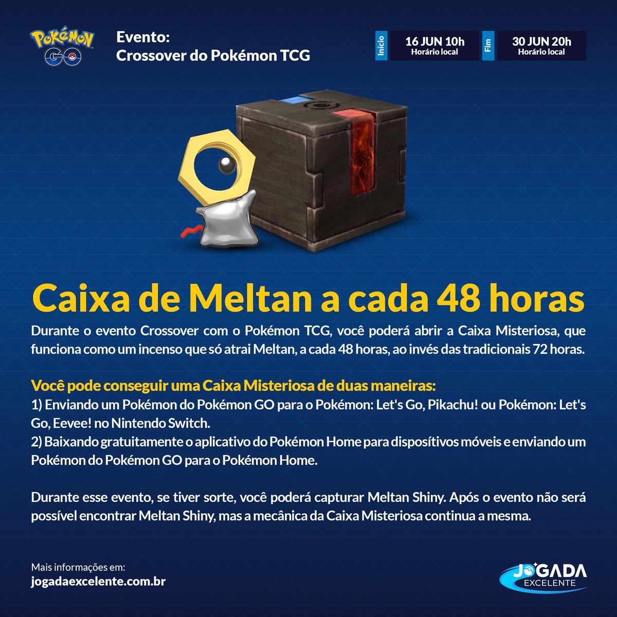 Jogada Excelente on X: Mewtwo em Reides, Meltan Shiny, lançamento de  Golisopod, Dragonite na natureza e muito mais! O evento crossover com  Pokémon TCG começa dia 16/06 e fiz esse vídeo explicando