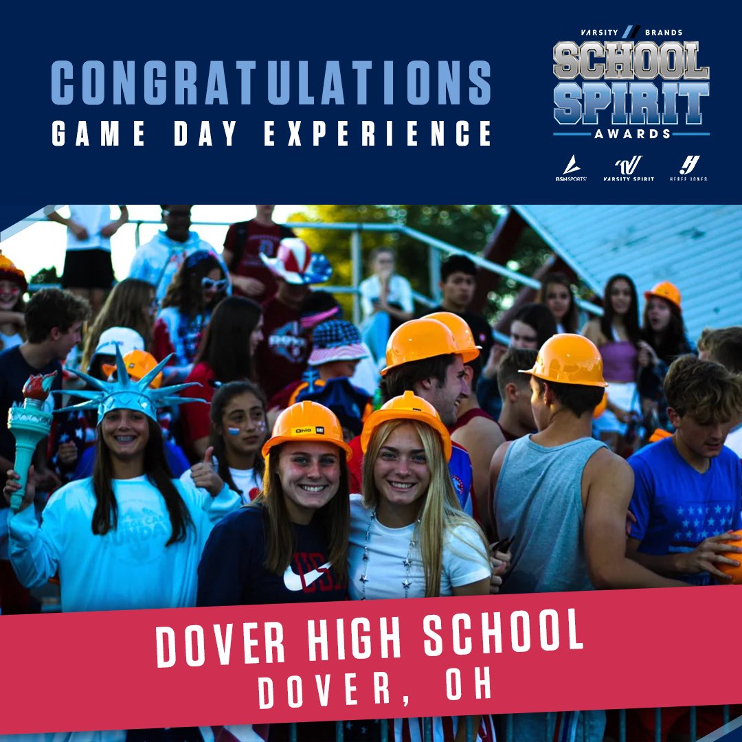 🏈GAME DAY EXPERIENCE AWARD 📣 Congratulations to Dover High School - 2022 Varsity Brands School Spirit Award Winner! 
#celebratespirit