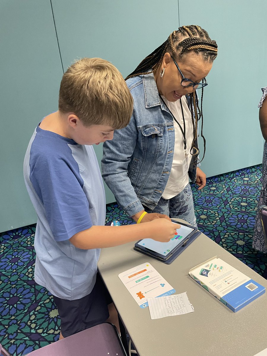 RMayben9's tweet photo. I had the best co-presenters in my Connecting CS across the K-5 Curriculum session at #AETC22 today! @atimpd @AETC_Alabama #aetc2022 https://t.co/iQzJjQDUHm
