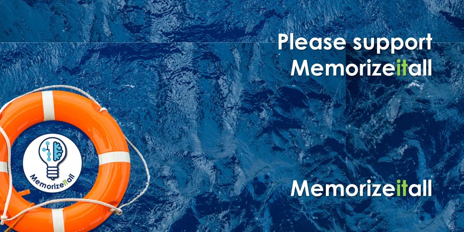 memorizeitall's tweet photo. Please #support #Memorizeitall by becoming paying member (2 USD/Mth). We try to create a better world by developing software for #education specialized in #memorizing
https://t.co/9FhOCXXgDX
Our next project will be to create a system to improve the #working_environment worldwide https://t.co/kqiiJCWs6H