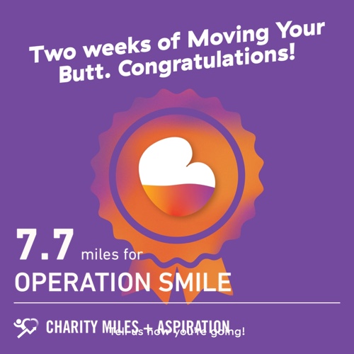 LatersBabyUK's tweet photo. #FiftyFans I walked on a treadmill for two hours to do 7.7 @CharityMiles for @operationsmile and #MoveYourButt🍑 https://t.co/kitQx9CZ01