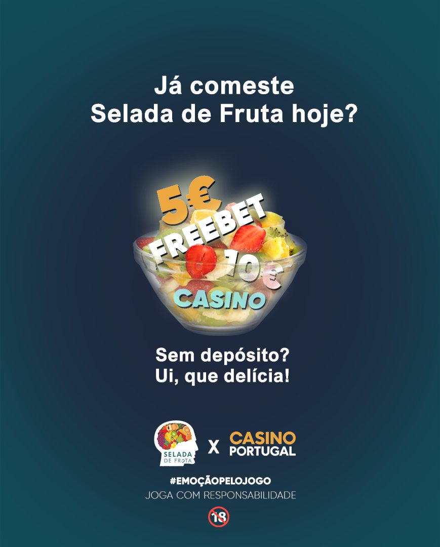 seladadefruta's tweet image. Ui, que delícia! 🤤
➡️Regista-te no Casino Portugal através do link:
bit.ly/3mQQksx
🎁 FREEBET 5€ após registo SEM DEPÓSITO;
🎁 BÓNUS 10€ em CASINO após registo SEM DEPÓSITO.
➡️Para este último só tens que ir ao Chat 24h e indicar que vens da "Selada de Fruta" .