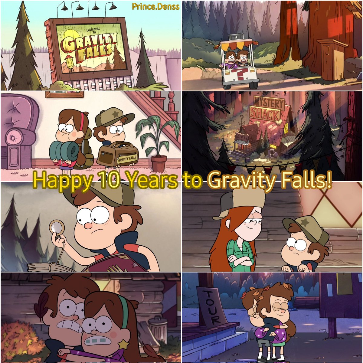 PrinceDenss's tweet photo. Today marks the 10th anniversary of Gravity Falls! 🌲🏚️🧢📕🔟🎉 
.
credit: @PrinceDenss
.
#Happy10thAnniversary #GravityFalls #DipperPines #MabelPines #10YearsFromNow #10YearsOfGravityFalls 
.
#Prince22Denss #PrinceDenss #PrinceDenssEdits #SS0615 #P22D0615 #PrindenMonth https://t.co/0c9tFetk44