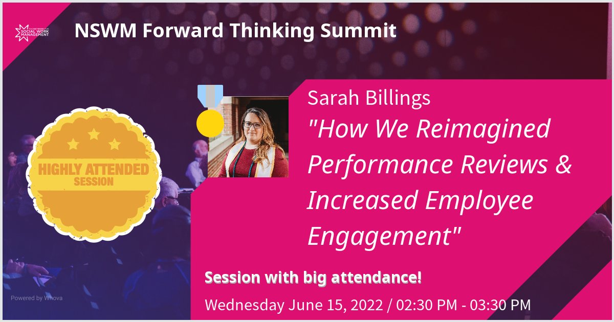 Gave a talk at NSWM Forward Thinking Summit on How We Reimagined Performance Reviews &amp; Increased Employee Engagement. Thanks for the great turnout!  - via #Whova event app