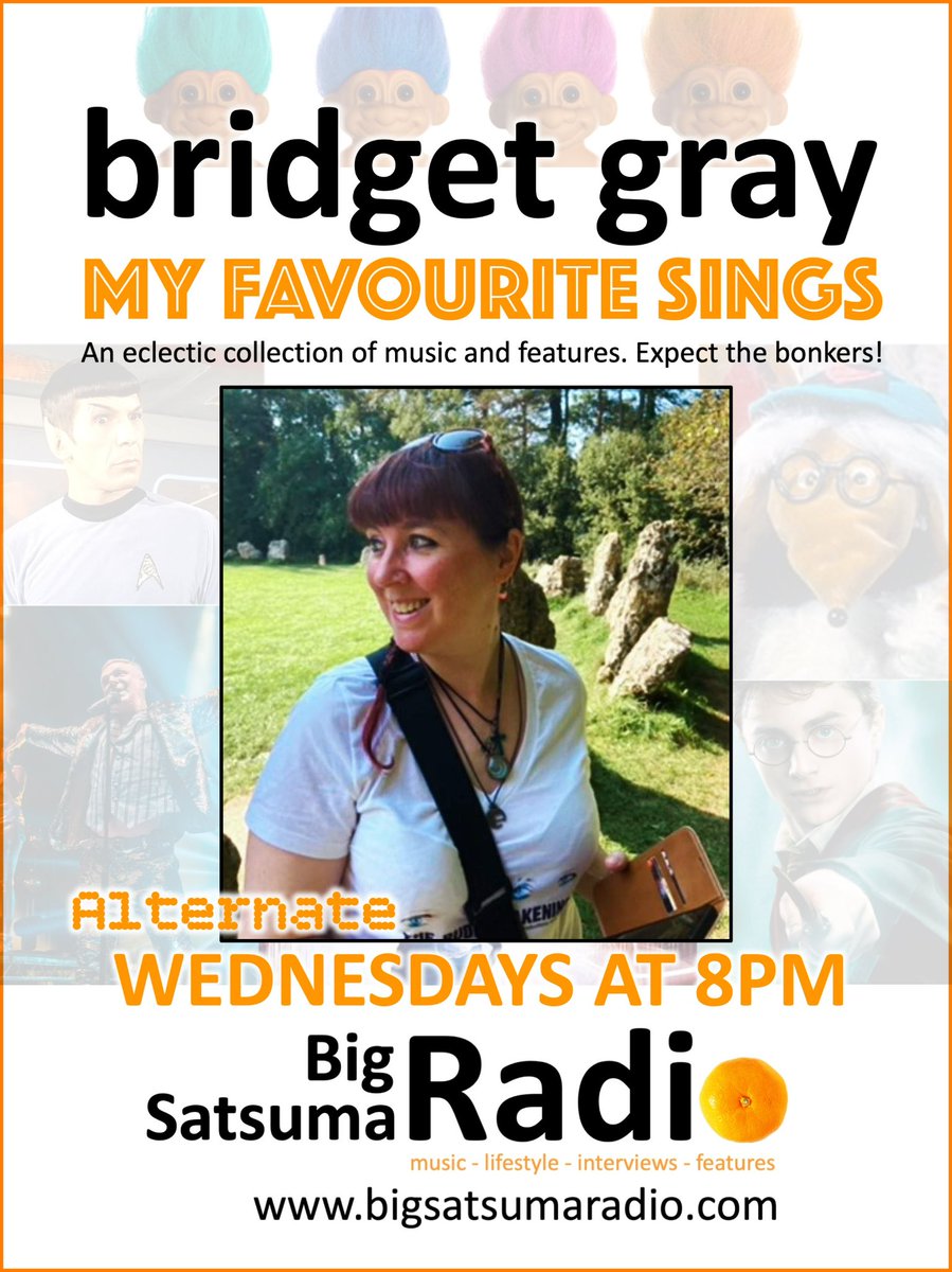 Big Satsuma Radio (@bigsatsumaradio) on Twitter photo Tonight's the night if you enjoy the <a href="/BridgetKyleGray/">Bridget Kyle Gray</a> show, My Favourite Sings on <a href="/bigsatsumaradio/">Big Satsuma Radio</a>. 31 tracks tonight and we think that breaks the record for most tracks on a show. All killers (not the band, that would be boring), no fillers.
8pm UK time, so join us!! Tonight's the night if you enjoy the <a href="/BridgetKyleGray/">Bridget Kyle Gray</a> show, My Favourite Sings on <a href="/bigsatsumaradio/">Big Satsuma Radio</a>. 31 tracks tonight and we think that breaks the record for most tracks on a show. All killers (not the band, that would be boring), no fillers.
8pm UK time, so join us!!
