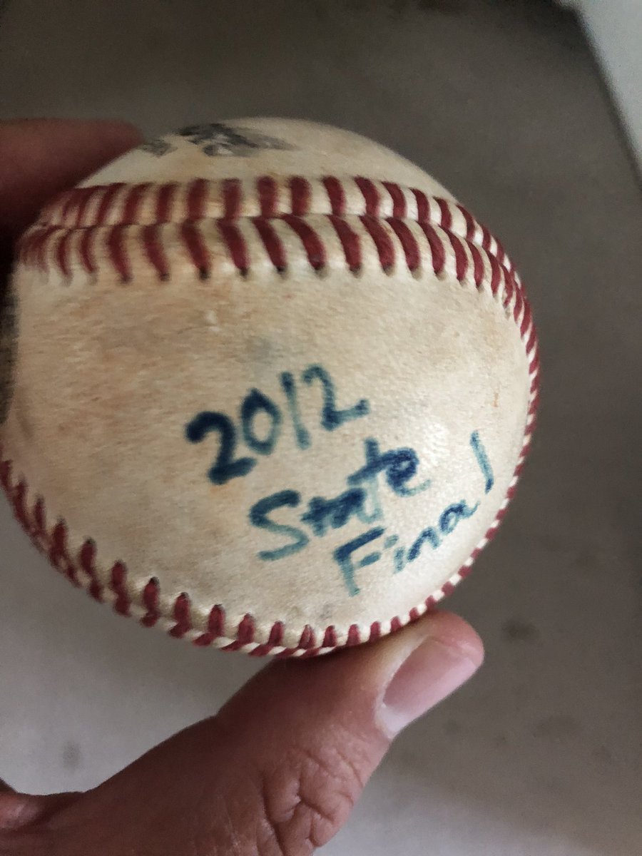 coachkinne's tweet photo. @C24Coach Found this in @B_Kinne_12 ‘s room…… the last out of the 2012 final. One helluva journey with some GREAT people!! #family https://t.co/PSBbqksXxe