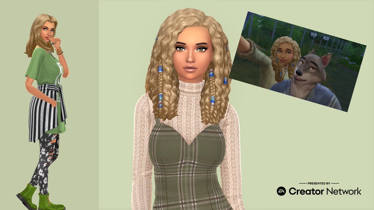 SimsByFairy's tweet photo. Loving the CAS items in the Sims 4 #Werewolves pack. And my sim also got a new friend already! He's really...furry! #PresentedbyEACreatorNetwork #Thesims4 #SimsByFairy https://t.co/E462MFCfqk