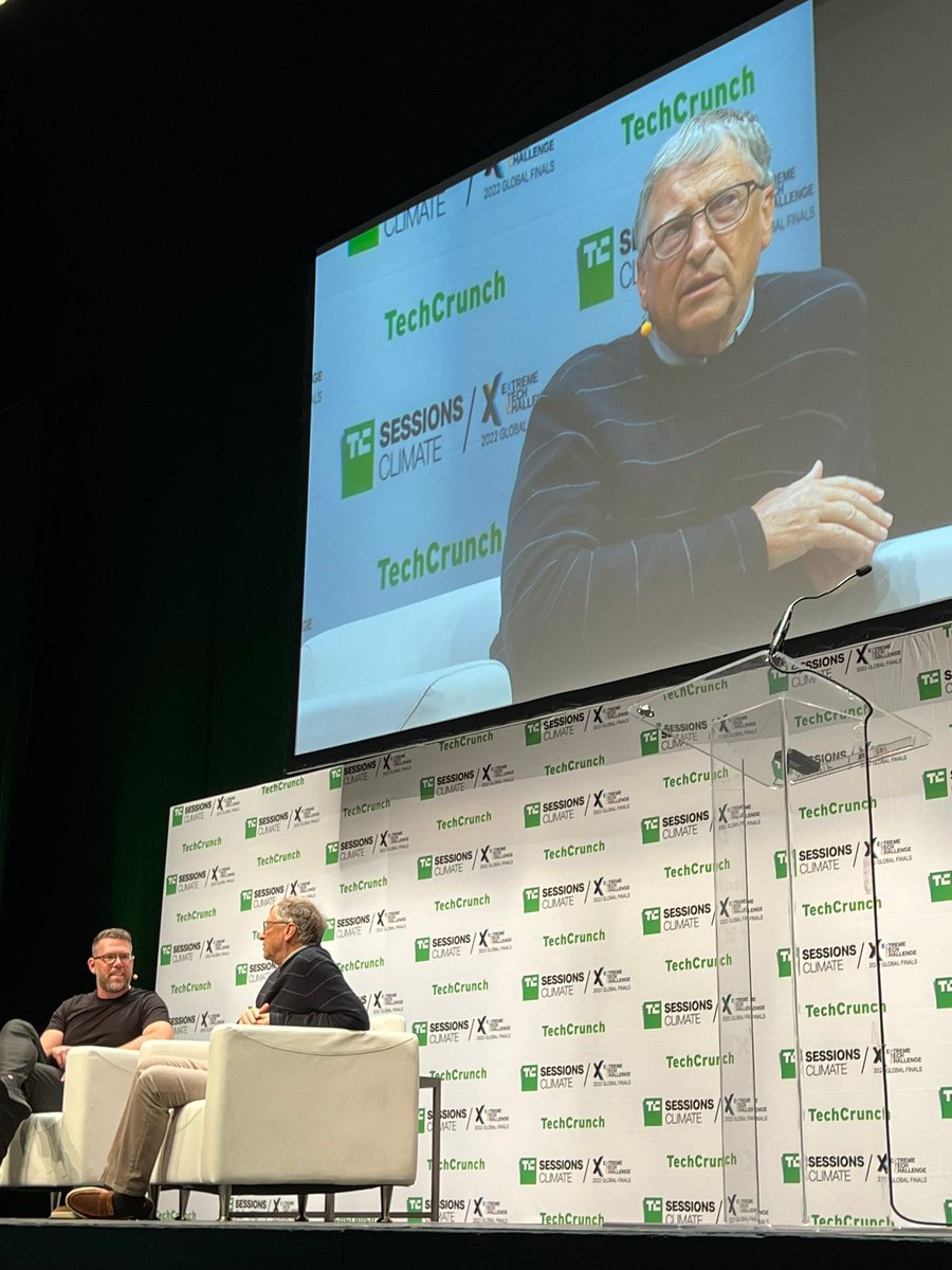 pageonevc's tweet photo. Thank you @TechCrunch and @UCBerkeley for bringing together some incredible minds! We can’t tag @billgates in photos but here he is! #TCClimate https://t.co/btQbzh7fd4