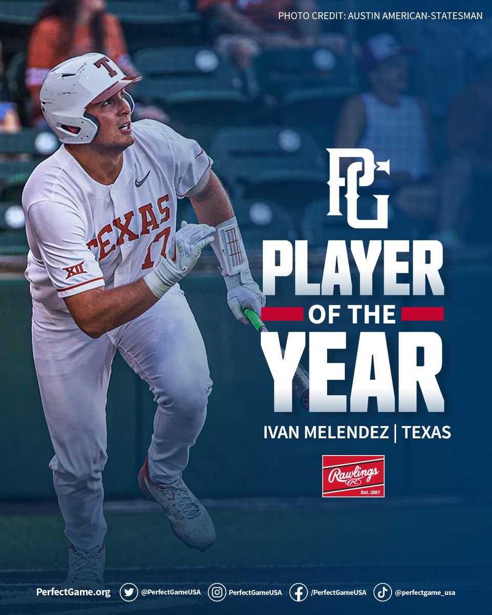 Perfect Game USA (@perfectgameusa) on Twitter photo 2022 Perfect Game/<a href="/RawlingsSports/">Rawlings Baseball</a> Player of the Year: Ivan Melendez,
<a href="/TexasBaseball/">Texas Baseball</a> 2022 Perfect Game/<a href="/RawlingsSports/">Rawlings Baseball</a> Player of the Year: Ivan Melendez,
<a href="/TexasBaseball/">Texas Baseball</a>