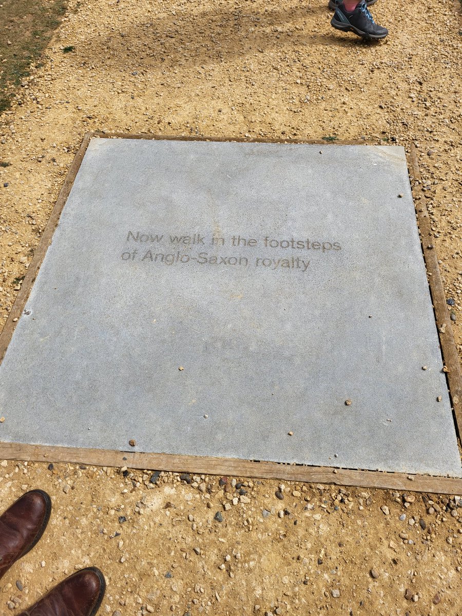 DommettTom's tweet photo. Stunning day @NT_SuttonHoo walking in the footsteps of royalty, plus Basil Brown's actual tape measure and enjoying #SwordsOfKingdoms exhibition - highlight seeing Peggy Piggot's pyramidal mounts. "What would you do if you'd found those?" My answer: "I'd cry. I'd just cry" https://t.co/ZRK6zECR7a