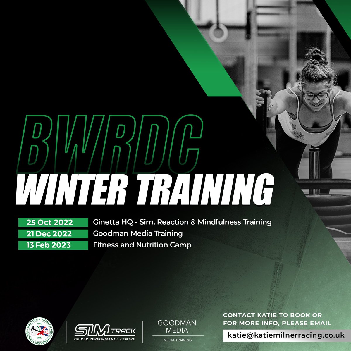 We are excited to announce our Winter Training events! Spaces are limited & open to BWRDC members only. For further information & prices contact Katie Milner: katie@katiemilnerracing.co.uk. If you’d like to join the BWRDC visit bwrdc.co.uk/join-us #bwrdc #womeninmotorsport