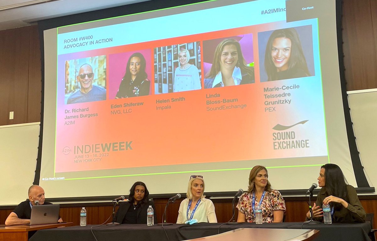 Big thank you to my fellow panelists @lindablossbaum, Eden Shiferaw (@nvgllc), and Helen Smith (@impalamusic), and to our moderator @richardjburgess. Great to be at #A2IMINDIEWEEK in person and discuss supporting rightsholders and building a better music industry.