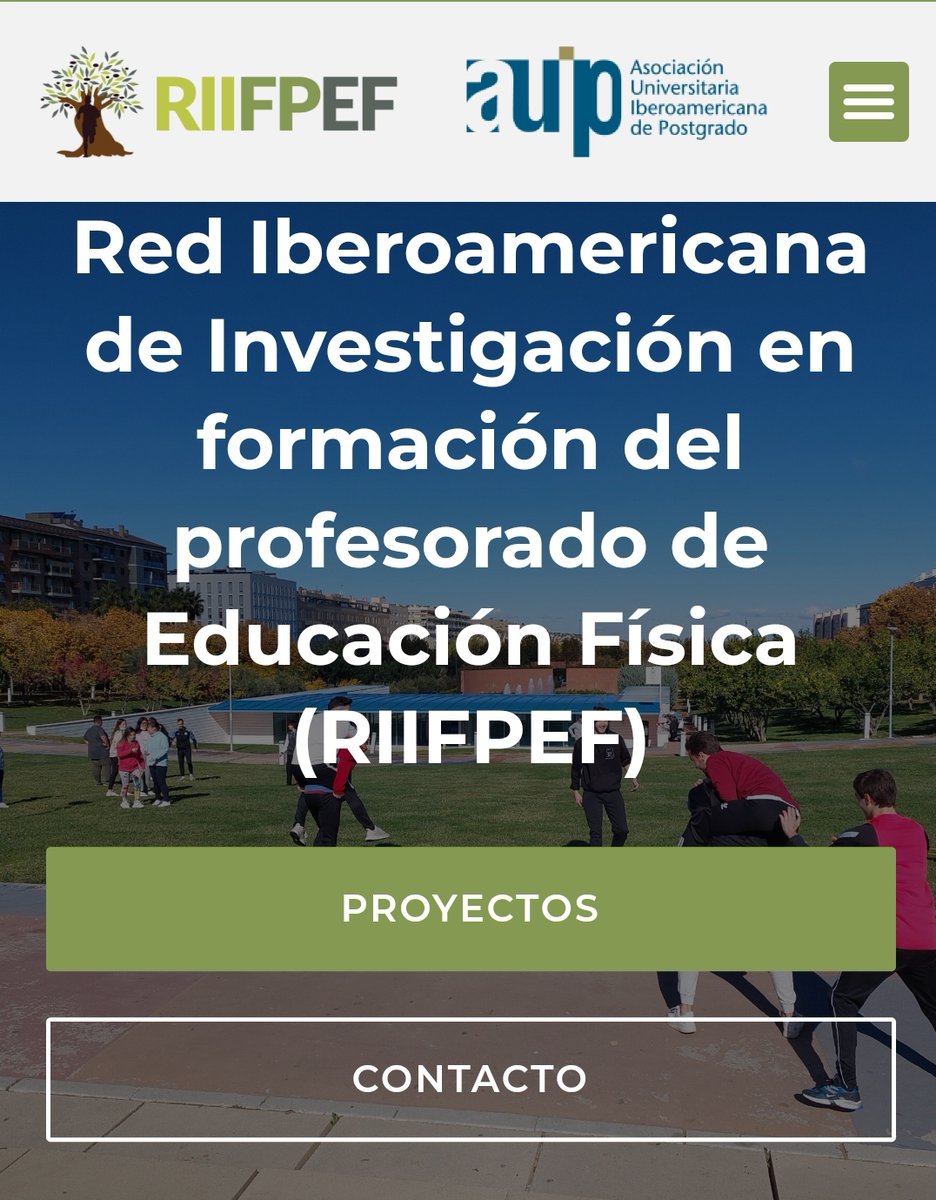 La RED IBEROAMERICANA DE INVESTIGACIÓN Y FORMACIÓN DEL PROFESORADO DE EDUCACIÓN FÍSICA (RIIFPEF) patrocinada por <a href="/postgradoauip/">AUIP</a> y coordinada por <a href="/ujaen/">Universidad de Jaén</a> reúne a 68 investigadores de 13 países pertenecientes a 42 universidades extranjeras y españoles amadorjeh.blogspot.com/2022/06/red-ib…