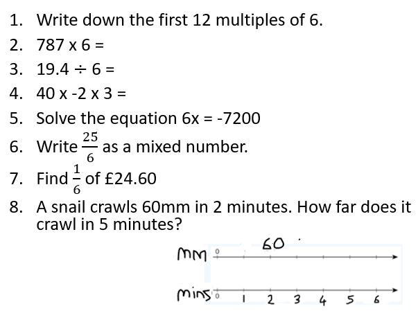 My y7s need to develop better fluency with times tables so I've been making starters like this. They always start with writing down a times table and end with a double number line; the other questions vary but all involve that times table. Simple but effective #maths #iteachmaths