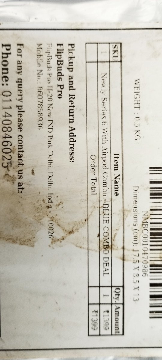 ishahidshaikh's tweet photo. i orders online smart watch and ear phone for Facebook rs 1399 and send me number watch please help i want my money back @MumbaiPolice @DelhiPolice @CPMumbaiPolice @CPDelhi https://t.co/szDfv4Rija