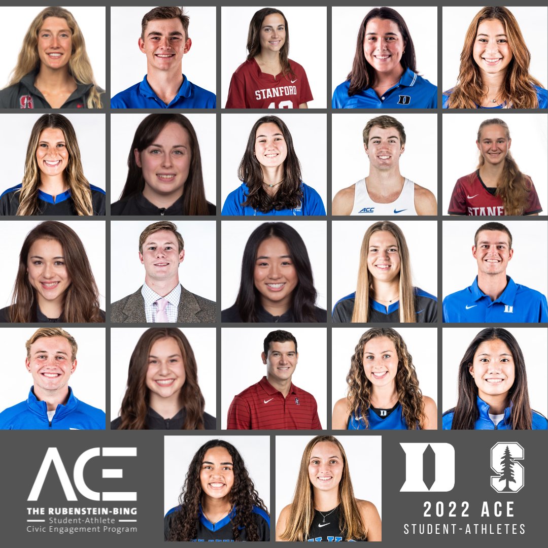 ACEathletes's tweet photo. Welcome to our 22 #ACEathletes participating in the 2022 #ACEinColorado and #ACEinPlace programs! With 4 virtual programs as well as the return of 1 in-person program this year, 14 Blue Devils from 12 teams and 8 Cardinal from 5 teams will be immersed this summer. #GoDuke #GoCard https://t.co/gQPJcn7k14