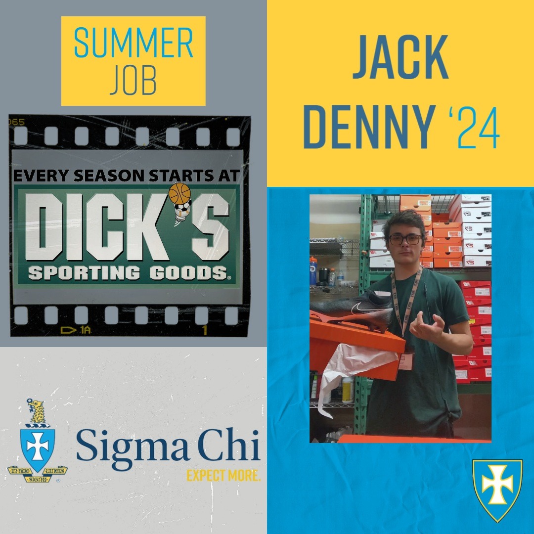 Jack Denny - Class of 2024 - is working this summer as a footwear specialist at Dick’s Sporting Goods. At work he helps customers find the best fitting shoe for them. #SummerSigs