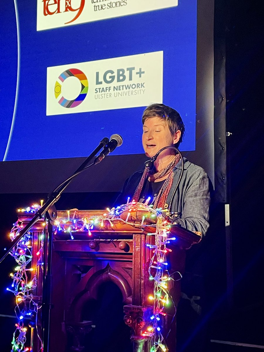 So enjoying this @UlsterEquality @LgbtStaff event tonight, in which nine people have up to ten minutes each to tell a true story from their own life. Good for the soul! 💙🌈